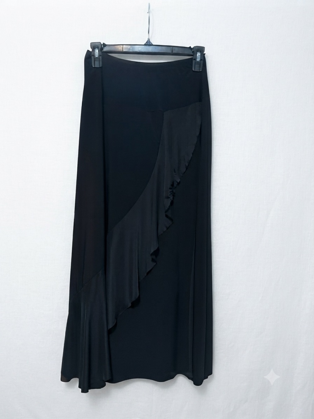 Black Ruffle Maxi Skirt - Women
